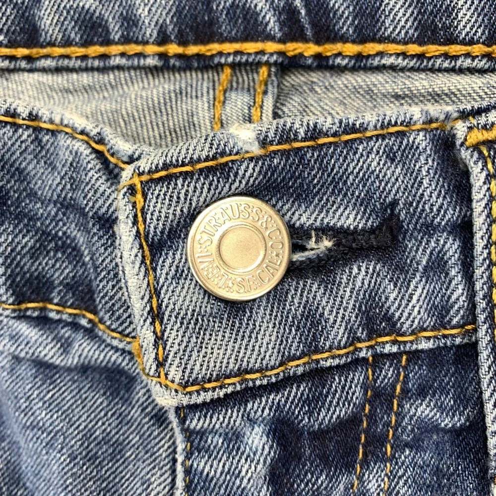 Thrashed Levi's Jeans 505 Mens 34x32 Faded Distressed Denim Painted Workwear Y2K